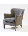 Grey and Natural Tacked Armchair