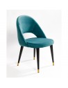 Chaise en velours bleu