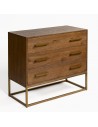 Oak and metal chest of drawers