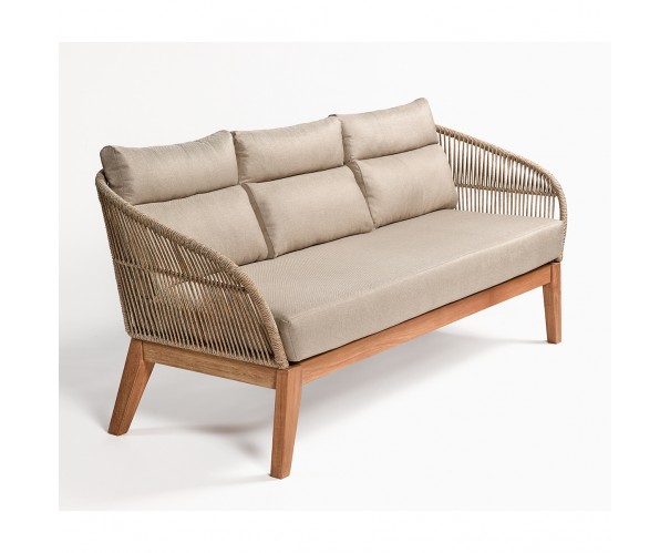 Sofa de madera y cuerda exterior