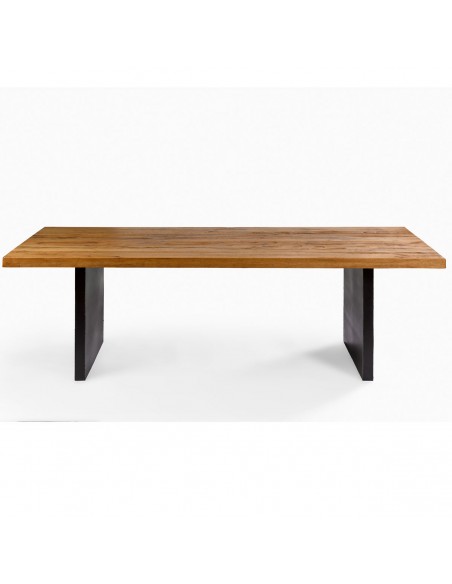 Mesa madera de roble y metal Foto: clint-mesa-comedor-madera-y-metal
