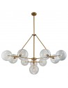 Pendant lamp in gold metal and crystal