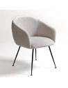 Gray and black metal upholstery armchair