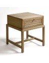 Bedside table with natural oak drawer finish with shutter