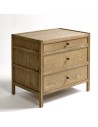 Chest of drawers in natural oak grey patinated finish 3 drawers