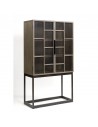 Gray oak cupboard and metal honeycomb