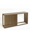 Oak and glass slats sideboard