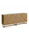 Oak and metal leg geometric lines sideboard