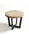 Side table graphite and aged teak