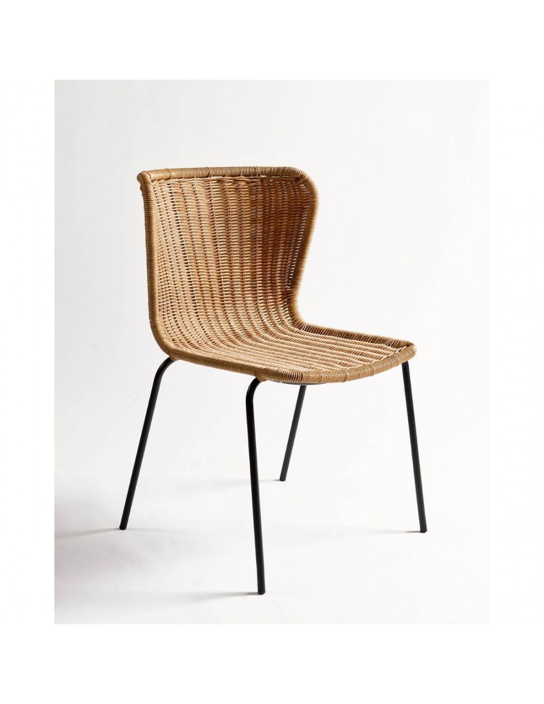 wicker chair black legs