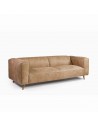 Tan beige leather sofa