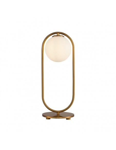 Grande lampe structure doré 3 verres blancs - Estrela