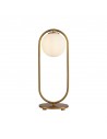 Golden table lamp and white globe