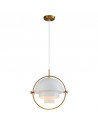 Ceiling lamp with golden and white hemispheres