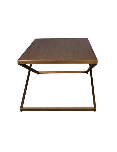 Mesa de centro roble y dorada Foto: 6891-nk-mesa-auxiliar-madera-y-metal