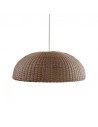 Round XL flattened synthetic rattan lampshade
