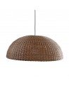 Round and flattened synthetic rattan lampshade