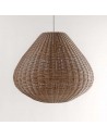 Rounded synthetic rattan lampshade