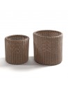 Conjunto de plantador de rattan sintético