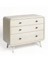 Chest of drawers rounded edges greyish white finish