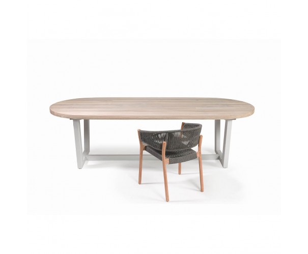 light wood oval dining table