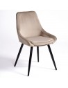 Taupe velvet chair with metal legs