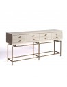 Madeira T e console de puxar de metal