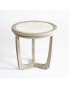 Small side table greyish white oak and stone