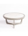 Table basse en chêne blanc gris moyen et pierre