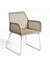 Rope and greyish white metal armchair