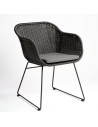 Gray synthetic rattan armchair gray leg