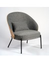 Fauteuil gris dossier naturel