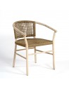 Teak dining chair and camel rope