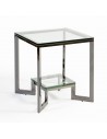 Table d’Appoint en Acier et en Verre