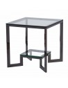 Dark Steel and Glass Auxiliary Table