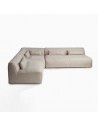 Stone beige upholstered modular sofa