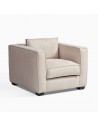 Stone beige upholstered armchair LINCON