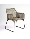 Cement color metal and rope outdoor chair
