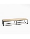 Rectangular coffee table in bleached oak and metal