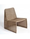 Synthetic rattan armchair for outdoor use