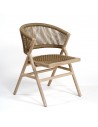 Teak and rope outdoor chair camel