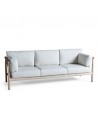 3-seater teak and rope outdoor sofa camel