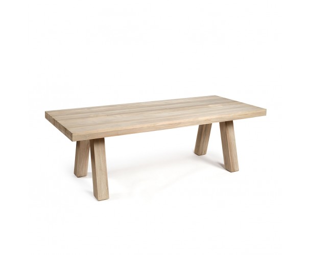 Mesa de comedor rectangular de madera de teca para exterior Foto: RAM-mesa-comedor-exterior-teca-240 (4)