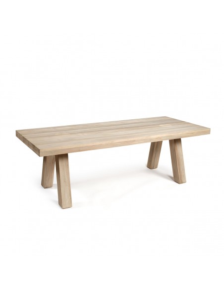 Mesa de comedor rectangular de madera de teca para exterior Foto: RAM-mesa-comedor-exterior-teca-240 (4)