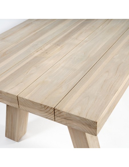 Mesa de comedor rectangular de madera de teca para exterior Foto: RAM-mesa-comedor-exterior-teca-240 (1)