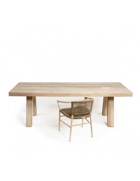 Mesa de comedor rectangular de madera de teca para exterior Foto: RAM-mesa-comedor-exterior-teca-240 (2)