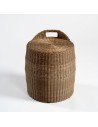 Cylindrical side table synthetic rattan natural color