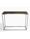 Gray wood console with gray metal
