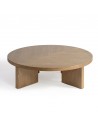 Round coffee table in natural wood