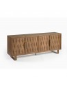 Natural oak finish sideboard with embossed doors